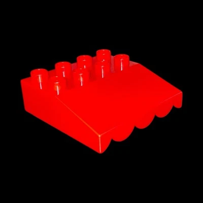Duplo block - 4X4 special part- red roof awning- combined ship (MISC263) - Image 1 of 2