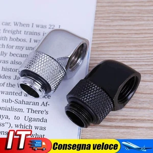 G1/4 Inner Outer Dual Thread 90 Degree Rotary Water Tube Connector Adapter - Photo 1/14