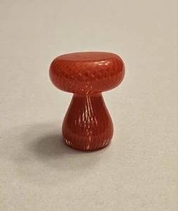 Kleine rote Kunst Glas Pilz Figur - Bild 1 von 12