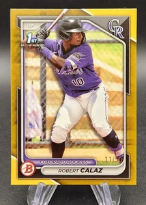 2024 Bowman 1st Prospects Gold Border #'d/50 Robert Calaz #BP-131 Rockies - Picture 1 of 2