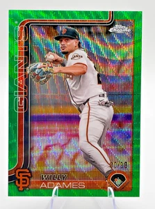 2025 Topps Chrome Baseball Willy Adames #282 RayWave rifrattore verde /99 - Foto 1 di 3