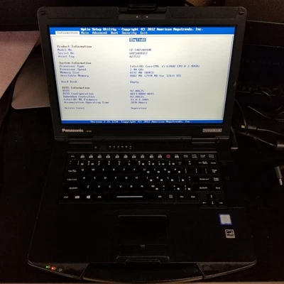 Panasonic Toughbook CF-54 Intel Core i5-6300U 2.40GHz 8GB RAM No SSD 2070 Hours - Image 1 of 4