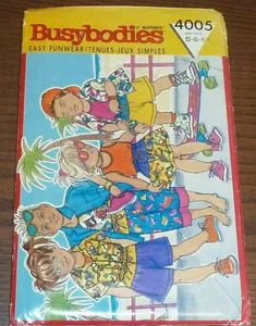 Busybodies Butterick 4005 Childs Shirt Tank Top Skirt Shorts Pants Size 5 - 6 yr - Picture 1 of 1
