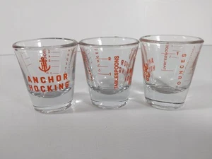 Lote de 3 tazas medidoras de vidrio transparente de 1 oz Anchor Hocking Shot Glass - Imagen 1 de 13
