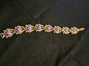 VINTAGE LAVENDER AND GOLD BRACELET - Picture 1 of 3