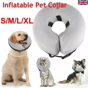 Dog Cat Inflatable Collar Soft E-Collar Pet Puppy Medical Protection Head Cone - Picture 1 of 12