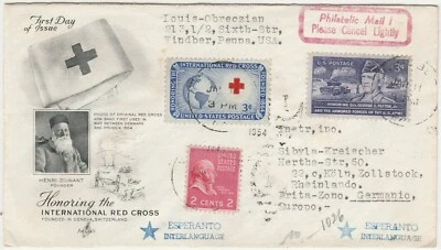 Cover United States, 1954. Windber to Koln. Red Cross, Seals Help Crippled Child - Image 1 of 3