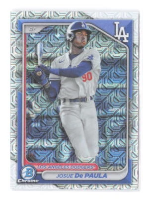 2024 Bowman Josue De Paula Chrome Mojo Refractor BCP-12 Los Angeles Dodgers - Image 1 of 2