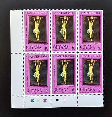 Гайана Британская Гвиана 1970 пасхальные картины Питер Пауль Рубенс черный из 6 листов #2C - Изображение 1 из 4