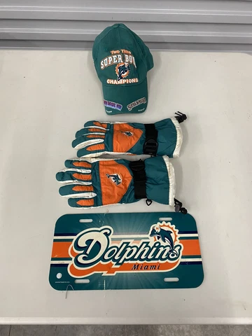 NFL Miami Dolphins Two Time Super Bowl Champions With Gloves And Plate Cover