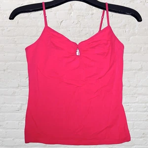 No Boundaries Juniors Y2K Cami Keyhole Tank Top Sz M Hot Pink Boho Festival NWT - Picture 1 of 10