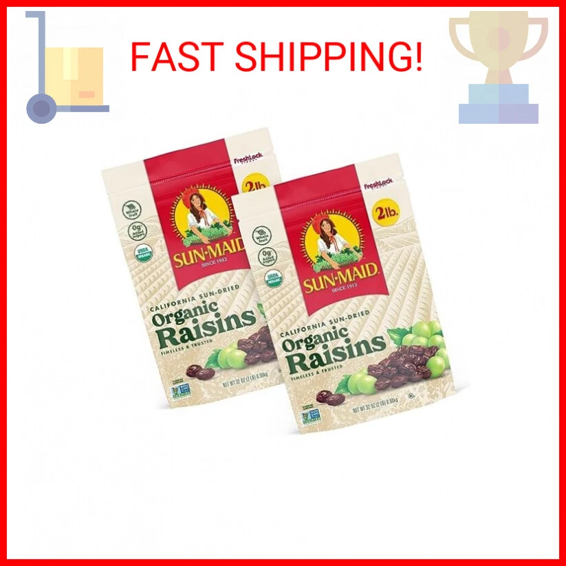 Sun-Maid Organic California Sun-Dried Raisins - (2 Pack) 32 oz Resealable Bag -  - Image 1 of 2