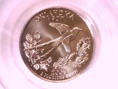 Oklahoma 2008 P Washington State Quarter PCGS SP 68 Satin Finish 15365656 - Image 1 of 3