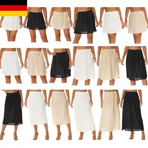 DE Damen Unterrock Kurz/Lang Halbrock Spitze Petticoat Ivory Schwarz Hautfarbe - Bild 1 von 221