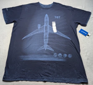 Boeing 787 Dreamliner Navy Grafik T-Shirt 3XL USA Programm Tee 2011 Luftfahrt Neu mit Etikett - Bild 1 von 11