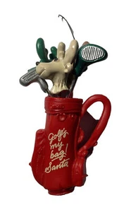 🔥VTG Hallmark Christmas Ornament Golfs My Bag Santa Reindeers Clubs Bag🔥 - Picture 1 of 5