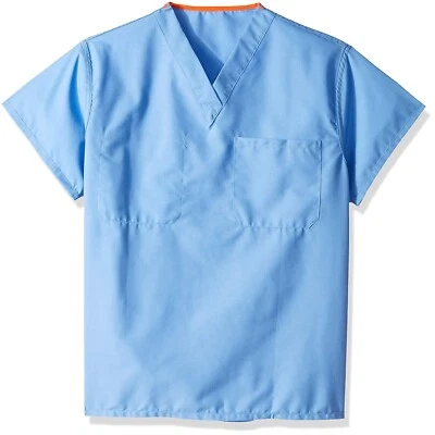 Medline AngelStat Reversible V-Neck Scrub Top Ceil Blue S 1Ct - Image 1 of 4