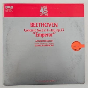 RCA Super 45 Cutting Beethoven Concerto #5 Emperor Rubinstein Barenboim Japan LP - Picture 1 of 4