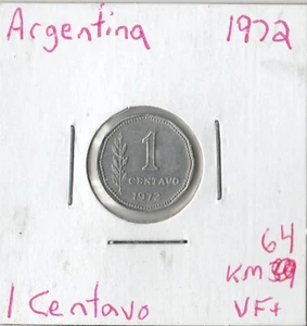 Moneda Argentina 1 centavo 1972 KM64 - Imagen 1 de 2