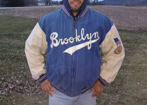 VTG REVERSIBLE Brooklyn Dodgers Cooperstown collection Jacket XL 1991 Mirage MLB Cover