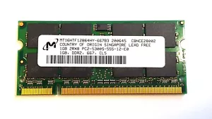 Micron 1GB PC2-5300S DDR2-667MHz Laptop Memory MT16HTF12864HY-667B3 - Picture 1 of 1