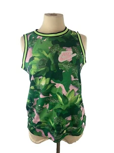 Nike Dri-Fit Floral Jersey Kids Size XL Flowers Pink Green Appliqué - Picture 1 of 9