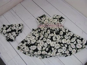 Vestido floral negro The Children's Place Girls con funda de pañal talla 6-9 M - Imagen 1 de 5