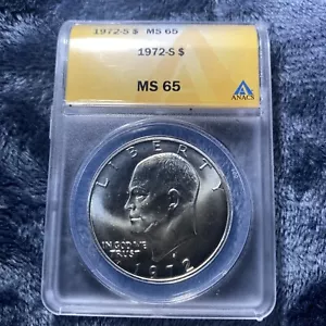 1972 S $1 Eisenhower Silver Dollar - ANACS MS65 - Picture 1 of 4