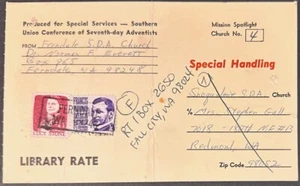 US #1281,#1293 Ferndale Wash forwarded, library rate, special handling *d - Picture 1 of 2