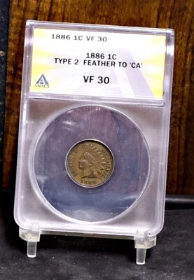 1886 T2 Indian Cent - ANACS VF30 (#59466-L) - Image 1 of 4