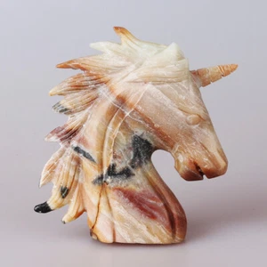 4.1" Natural Crazy Jasper Quartz Crystal Hand Carved Unicorn Carving 049 - Picture 1 of 6