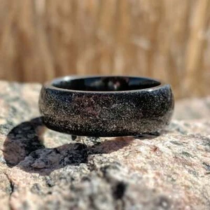 Gibeon Meteorite Wedding Band Stardust Rings - 8mm Authentic Genuine Gibeon Mete - Picture 1 of 6