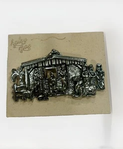 "Pin de belén vintage años 80 plateado 2,75""" - Imagen 1 de 4