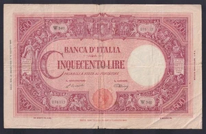 Banconota Italia 500 lire Grande "C" 1946 P.-70d BB-/VF- - Picture 1 of 2