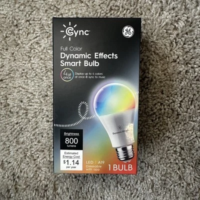 GE Cync Smart Bulb Dynamic Effects Full Color A19 2.4GHz Wi-Fi and Bluetooth ... - Image 1 of 4