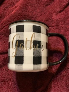 Pier 1 Buffalo Karomuster Tasse "Gather" - Bild 1 von 4