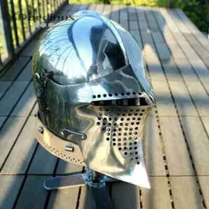 Knight 18 Anzeige Stahl Weihnachten Geschenk Medieval Armor Barbuta Kämpfen Helm - Bild 1 von 6