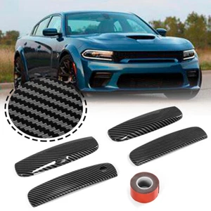 Bisel de decoración de manija de puerta exterior negro carbono para Dodge Charger 2011+ - Imagen 1 de 12