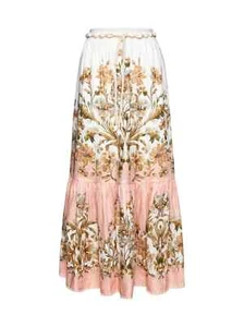 ZIMMERMANN Chintz floral-print linen midi skirt size AU 3/ US 10 - Picture 1 of 5