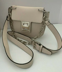 NWT Steve Madden Ivory Faux Leather Crossbody Bag Saddle Shoulder Handbag Purse - Picture 1 of 5