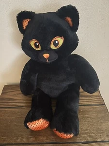 Costruisci un orso scintillio di mezzanotte gatto Halloween 15" peluche gatto nero zampe arancioni BAB - Foto 1 di 12