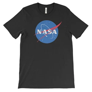 NASA T-Shirt. Großes Logo. Baumwoll-T-Shirt auf schwarz weiß oder grau. Space Astronaut NEU - Bild 1 von 7