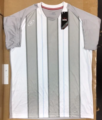 Футболка мужская Xara большая No9 в полоску белая и серая J23 - Изображение 1 из 4