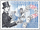 1904 postfrisch MNH Monaco 1989 Zauberkunst Zauberer Magier Taube Spielkarten
