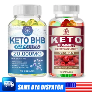 Keto Gummies Ketone Advanced ACV Weight Loss Fat Burner Dietary Supplement Pills - Picture 1 of 15