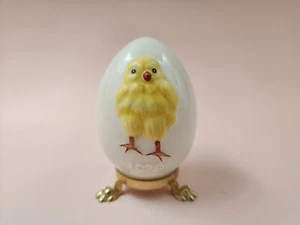 Goebel Easter Egg/Chick With Gold Pedestal Collector West Germany Vintage 1978 - Picture 1 of 8
