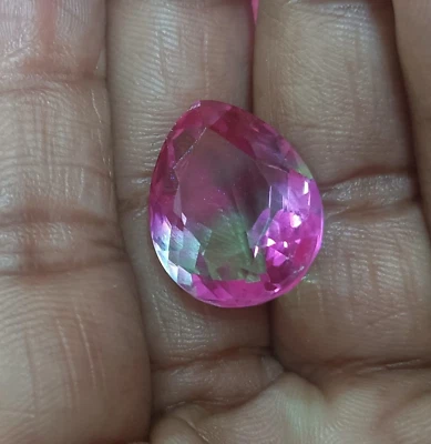 19.90 CT Wonderful Multi-color Pear Cut Shape Doublet Tourmaline Loose Gemstones - Image 1 of 4