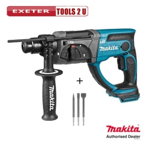 Makita DHR202Z 18V LXT Cordless SDS+ Rotary Hammer Drill With 3 Piece Chisel Set - Picture 1 of 7
