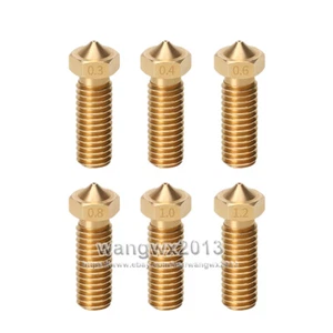 1x 0.2-1.2mm M6 Brass Extruder Print Nozzle Head For 3D Printer E3D 1.75mm/3.0mm - Picture 1 of 5
