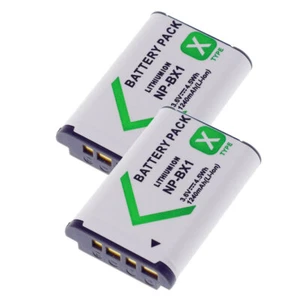 TWO(2) NP-BX1/M8 BX1 Battery for SONY Action Cam FDR-X1000V/W FDR-X3000R - Picture 1 of 10